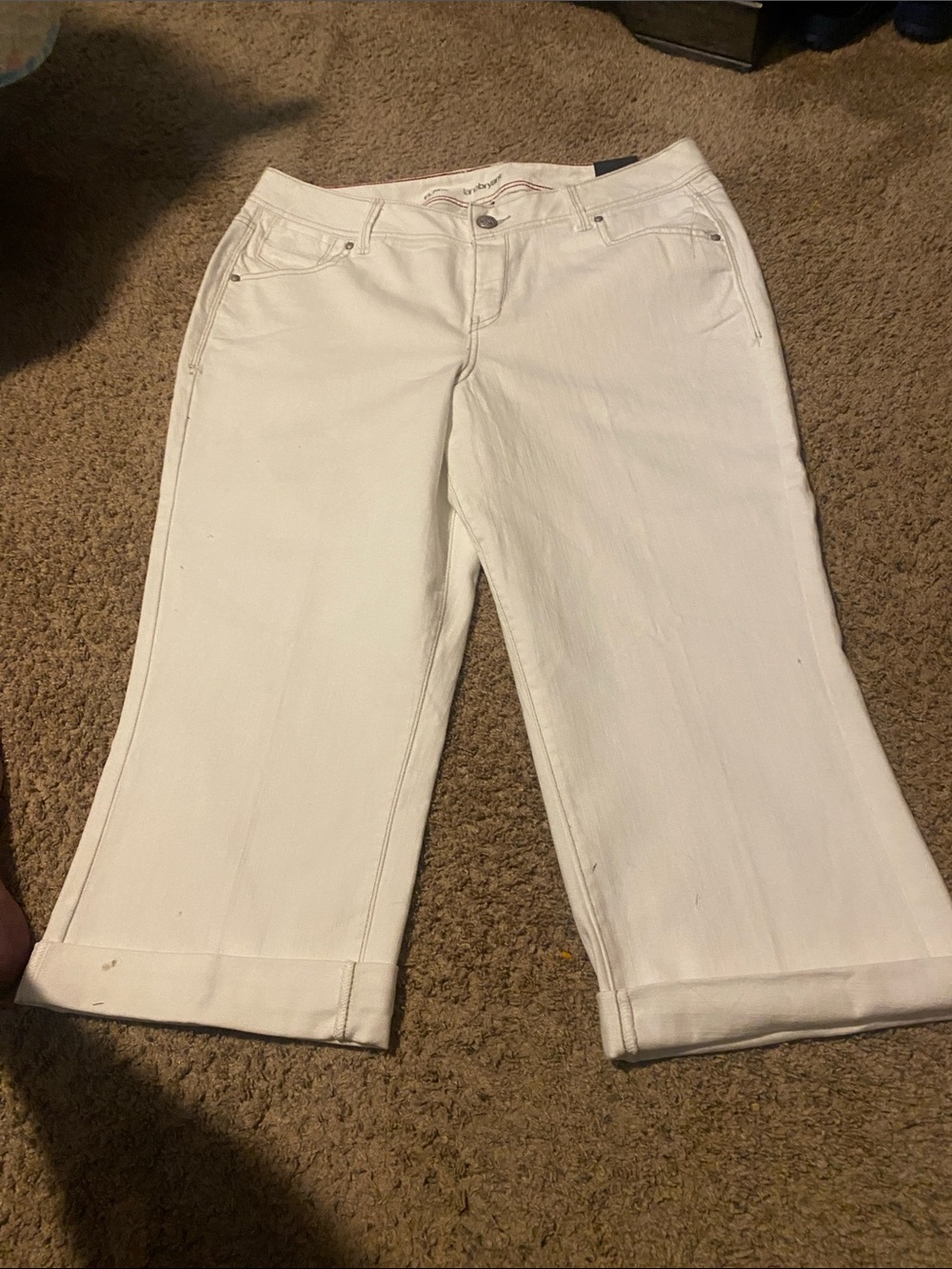 Lane Bryant White Cropped Jeans